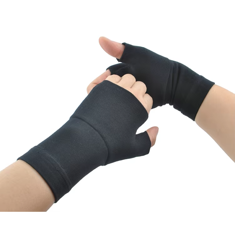 Wrist Support Supplier - Medical Elastic Full Palm protection Compression Sleeve Recovery Half Finger Gym Belt