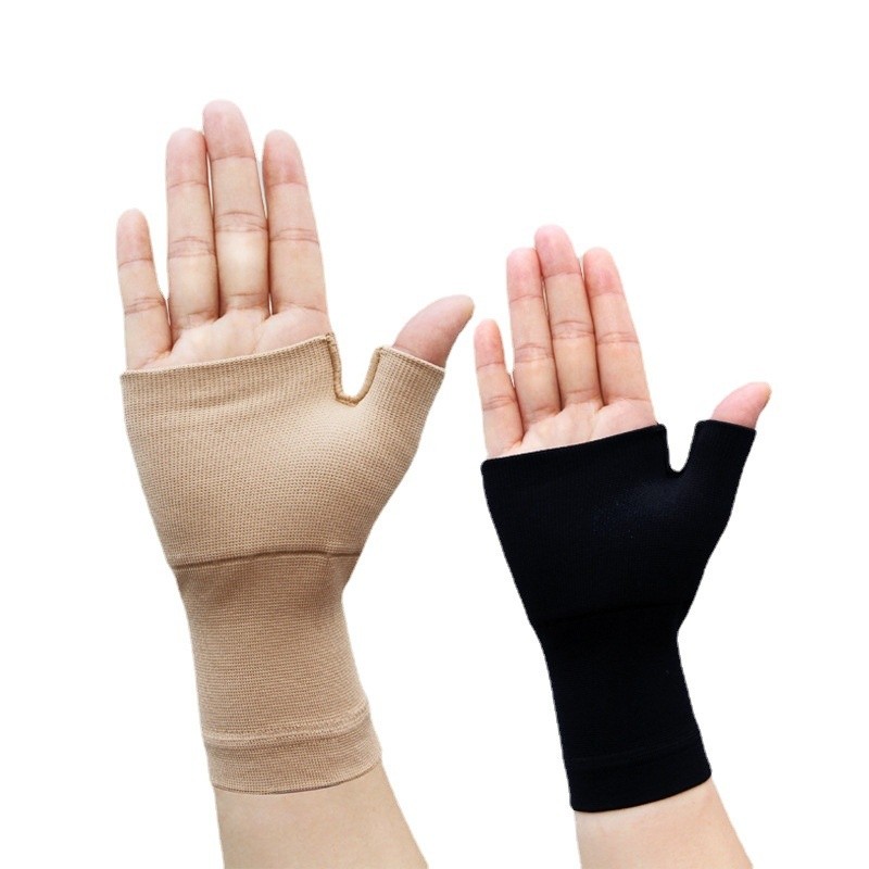 Wrist Support Supplier - Medical Elastic Full Palm protection Compression Sleeve Recovery Half Finger Gym Belt
