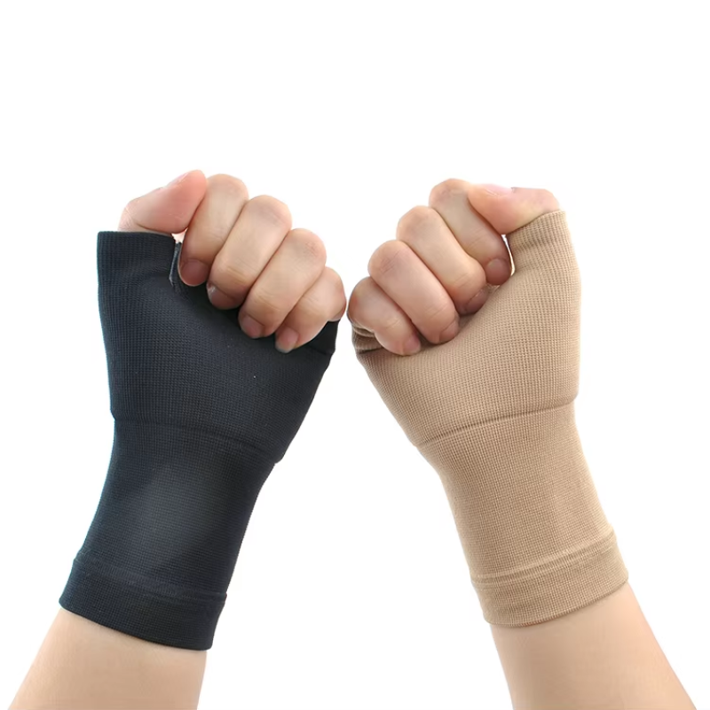 Wrist Support Supplier - Medical Elastic Full Palm protection Compression Sleeve Recovery Half Finger Gym Belt