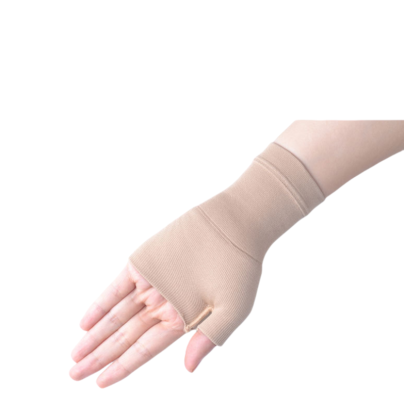 Wrist Support Supplier - Medical Elastic Full Palm protection Compression Sleeve Recovery Half Finger Gym Belt