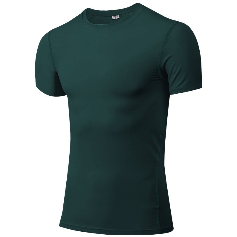 Sport T Shirts Manufacturer - Wholesale Gym Wear 11 Colors Elastic O-Neck Dry Gym Bodybuilding Tops