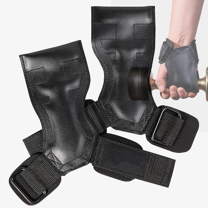 Hand Grip Manufacturer - Pull up Weight Lifting Hand Palm Straps With Wrist Wraps Genuine Leather