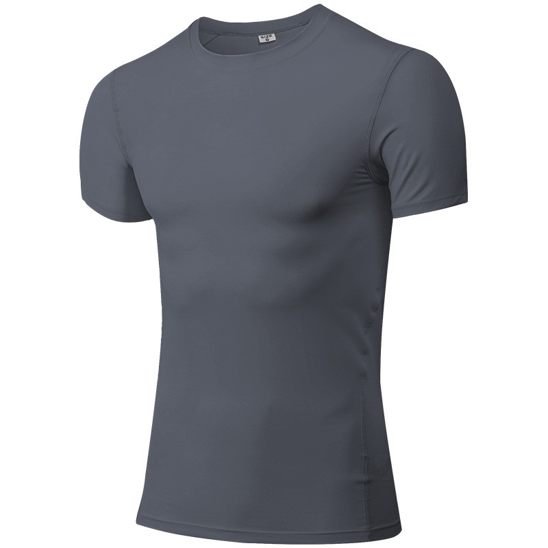 Sport T Shirts Manufacturer - Wholesale Gym Wear 11 Colors Elastic O-Neck Dry Gym Bodybuilding Tops