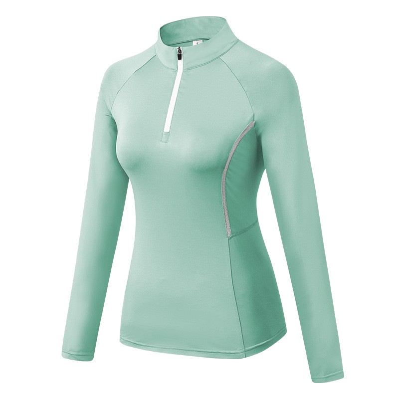 Pullover T Shirts Manufacturer - Top Selling Women 1/4 Zip Pullover Quarter T-shirts Long Sleeve Sport