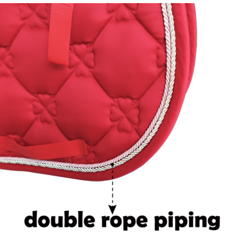 Saddle Pad Supplier - Back Protection Double Piping Rope Cotton Durable Horse Riding Jumping Saddle Pad