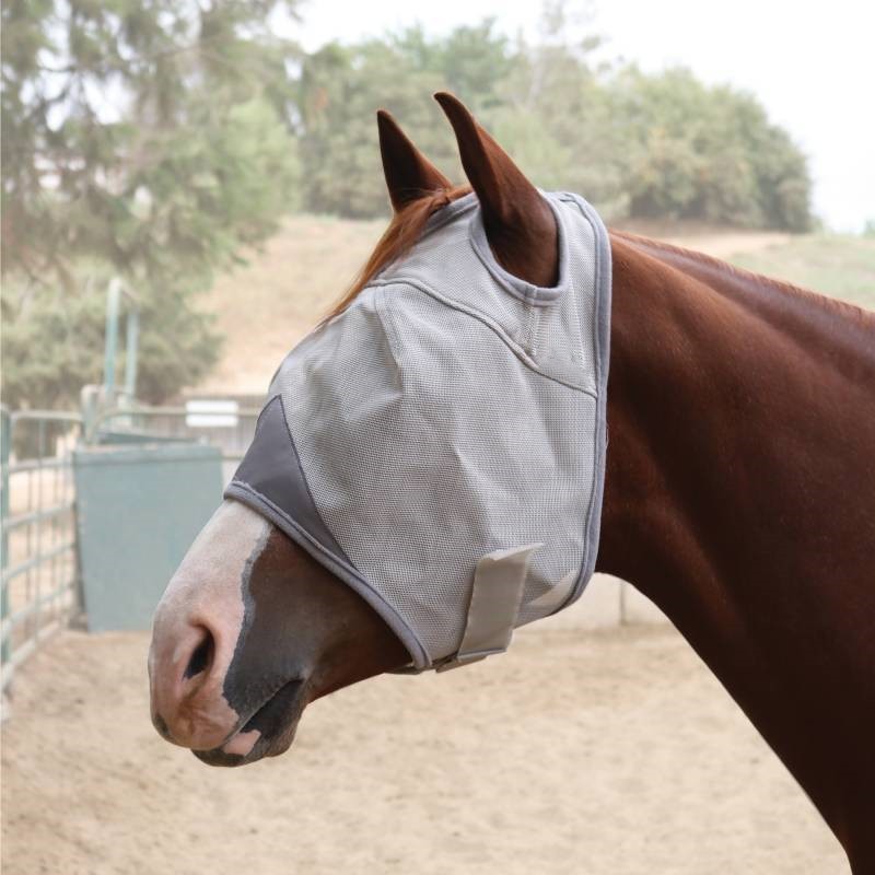 Horse Face Cover Factory - Soft Stretchy Mesh Horse Face Cover Breathable Eye Protection Fly Masks With Ears