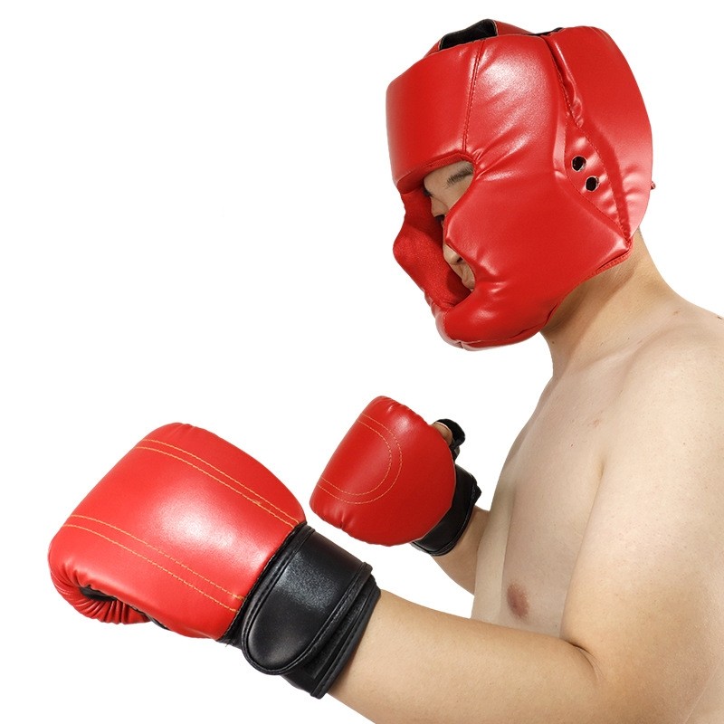 Boxing Helmet Manufacturer - Customized Logo Adjustable Adult Children PU Boxing Safety Equipment Head Guard