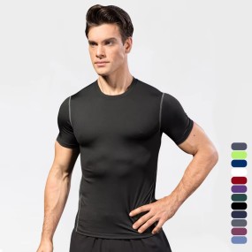 Compression Shirts Factory - Custom logo Men Sportswear Quick Dry Gym Fitness Workout Athletic Compression Shirts