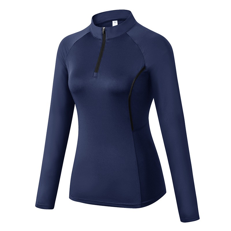 Pullover T Shirts Manufacturer - Top Selling Women 1/4 Zip Pullover Quarter T-shirts Long Sleeve Sport