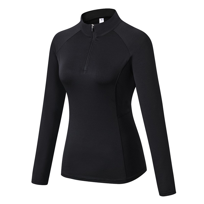 Pullover T Shirts Manufacturer - Top Selling Women 1/4 Zip Pullover Quarter T-shirts Long Sleeve Sport