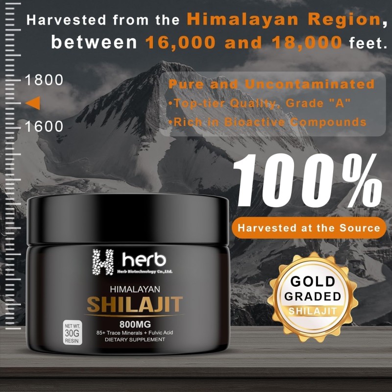 Shilajit Resin Manufacturer - Stock 86% Fulvic Acid Gold Grade Organic Pure Himalayan 50g Food Supplement
