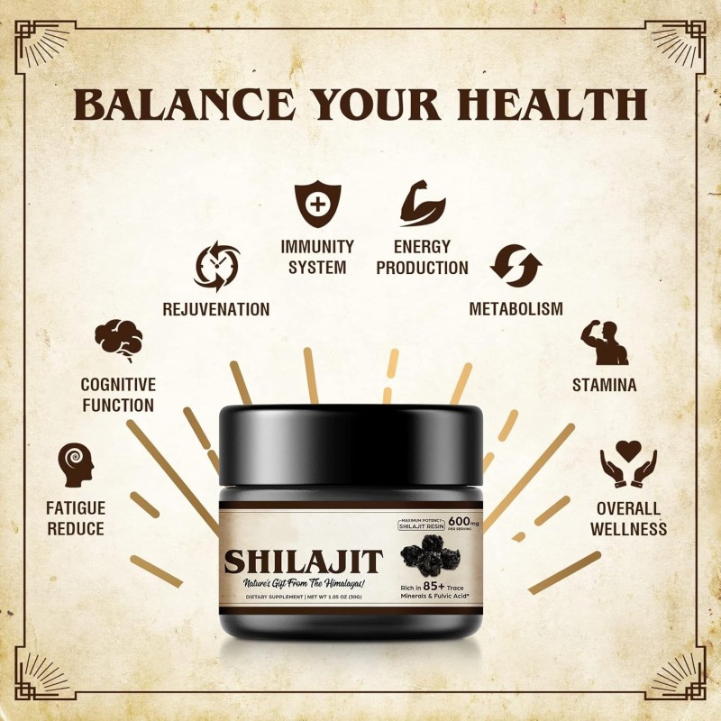 Shilajit Resin Manufacturer - OEM/ODM 800mg Gold Grade Organic Fulvic Acid Supplement (85+ Trace Minerals for Energy & Immunity)