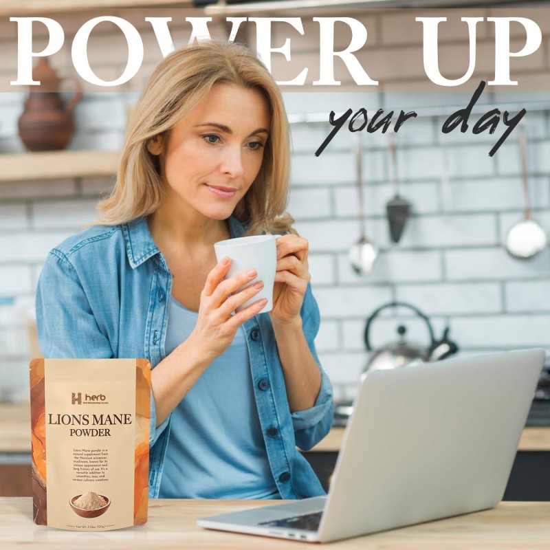 Organic Lion's Mane Mushroom Powder Manufacturer - OEM/ODM 8oz Pure Fruiting Body Superfood for Brain Focus & Immune Health (Filler-Free)