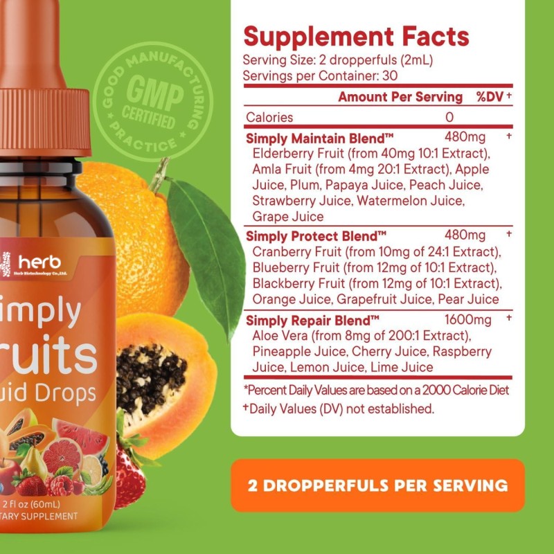 Fruit Vegetable Liquid Drops Manufacturer - OEM/ODM Whole Food Superfoods Supplement (Packed Vitamins Minerals Soy-Free)