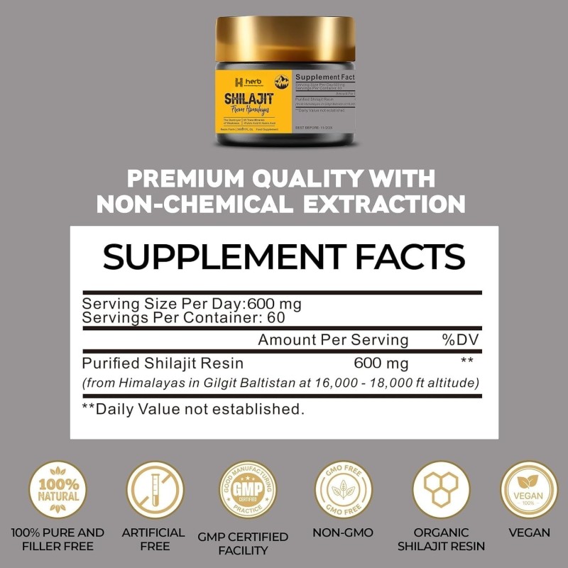 Shilajit Resin Manufacturer - Stock 86% Fulvic Acid Gold Grade Organic Pure Himalayan 50g Food Supplement