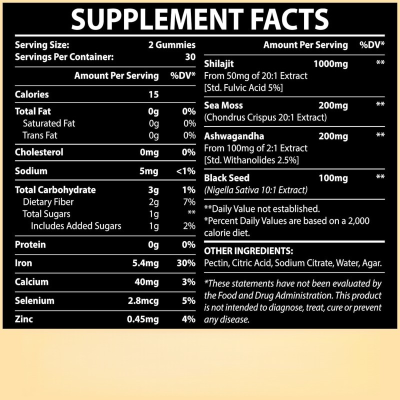 OEM Shilajit Gummies Manufacturer - Private Label Organic Natural Himalayan Shilajit Resin Extract Supplement