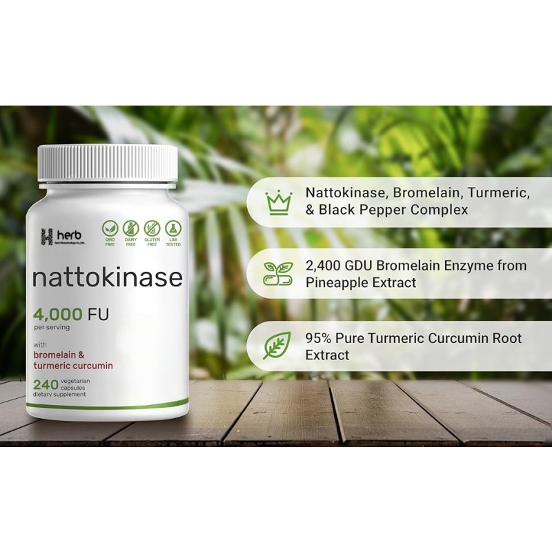 ODM/OEM Double Wood Nattokinase Supplement Manufacturer - Private Label Naturally Herbal Systemic Enzymes for Cardiovascular Circulatory Support