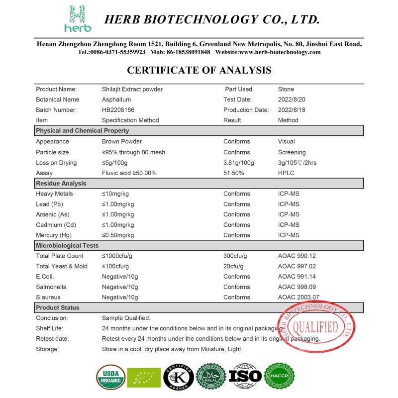 Shilajit Extract Powder Manufacturer - OEM/ODM Wholesale Cheap Price 100% Natural 50% Fulvic Acid Food Grade