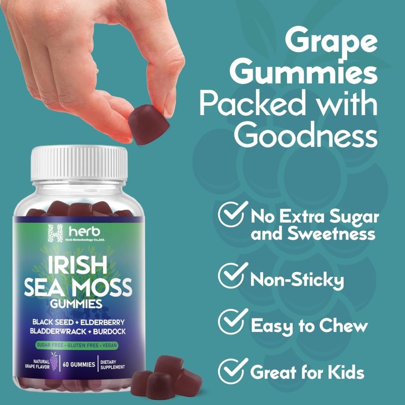 ODM/OEM Irish Sea Moss Gummies Manufacturer - Private Label Advanced Formula with Burdock Root for Immunity Gut & Energy