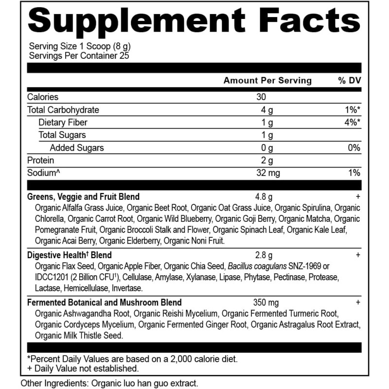 Organic Super Greens Powder Manufacturer - Private Label Mineral Superfood Dietary Fiber Multivitamin Supplement