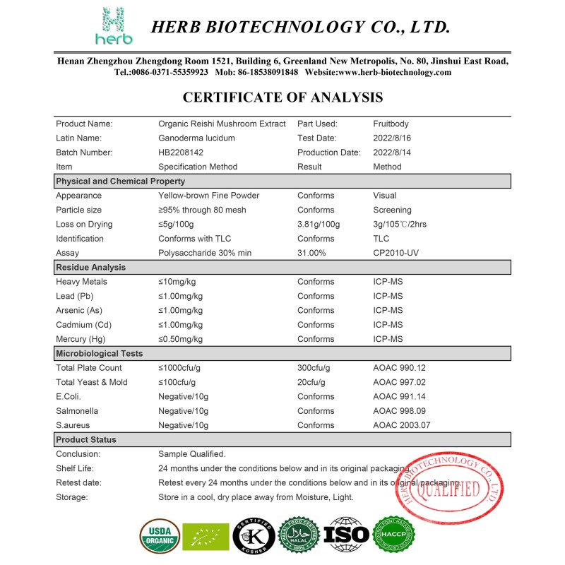 Ganoderma Lucidum Extract Powder Manufacturer - OEM/ODM Wholesale Bulk Pure Organic Reishi Mushroom Supplement