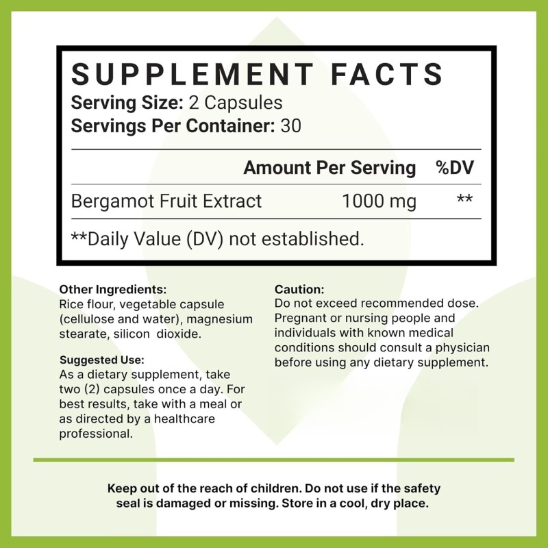 Citrus Bergamot Capsules Manufacturer - OEM/ODM Pure Vegan Supplement for Heart Immune System & Healthy Aging