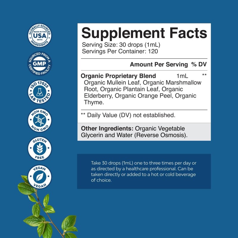 Lung Cleanse Drops Manufacturer - OEM/ODM Herbal Supplement with Marshmallow Root & Plantain Leaf for Respiratory Health