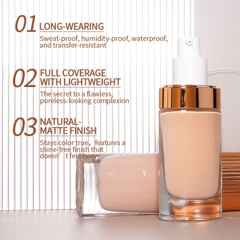 Liquid Foundation Manufacturer - 14 Color Silver Square Clear Tube Full Coverage Waterproof