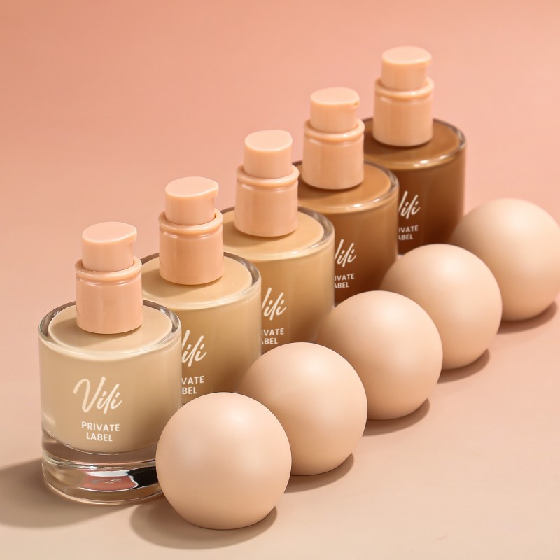 Liquid Foundation Supplier - Round Golden Tube Maquillaje Matte Full Coverage Makeup
