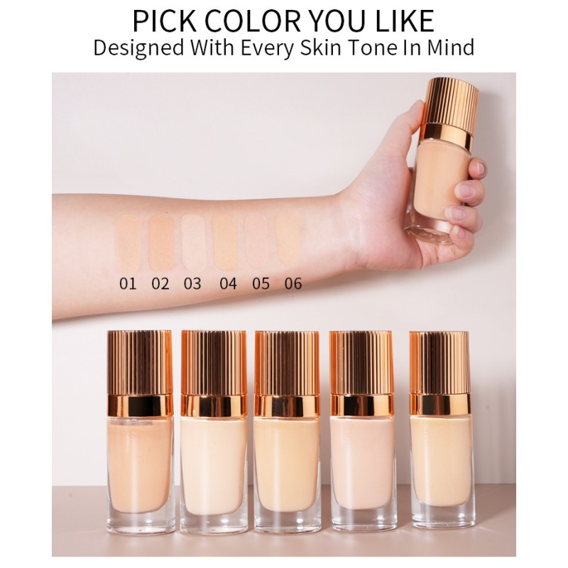 Liquid Foundation Manufacturer - 14 Color Silver Square Clear Tube Full Coverage Waterproof