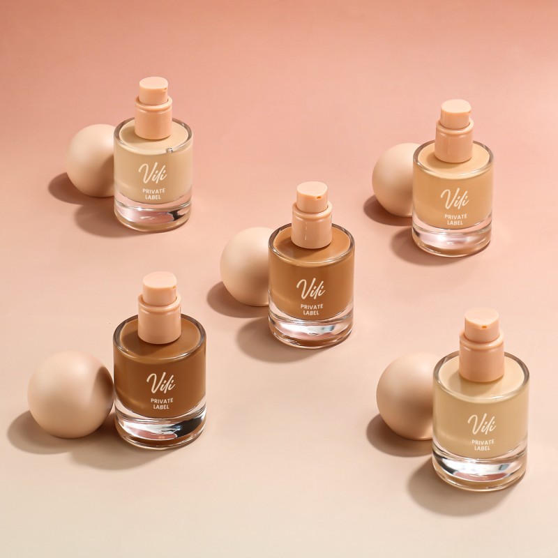 Liquid Foundation Supplier - Round Golden Tube Maquillaje Matte Full Coverage Makeup