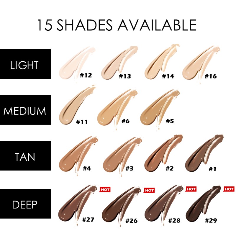 Foundation Makeup Factory - Golden Square Frosted Glass Bottle Waterproof and Matte