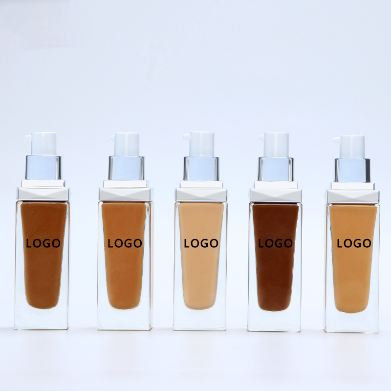 Liquid Foundation Factory - Round Short Black Tube Customized Logo Matte Full Coverage