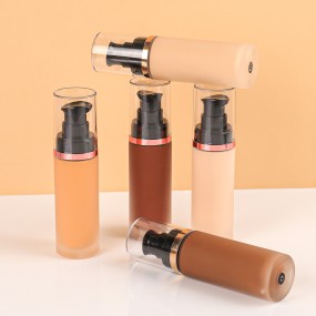 Cosmetics Liquid Foundation Manufacturer - Rose Golden Black Frosted Square Bottle Maquillaje