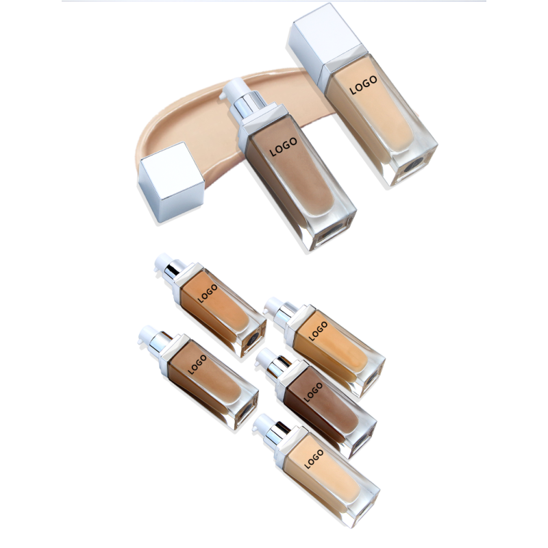 Liquid Foundation Factory - Round Short Black Tube Customized Logo Matte Full Coverage