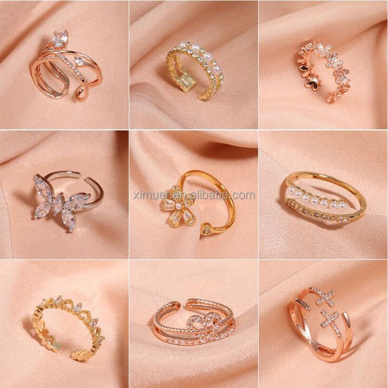 Lady Crystal Rings Supplier - Newest Lady Crystal Rings Diamond 2 Gram Gold Ring