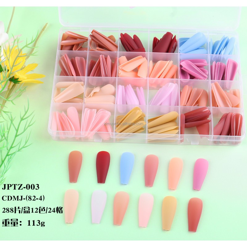 Acrylic Nails Manufacturer - High Quality Reusable Pink Nude Long Custom Press on Nails 24pcs