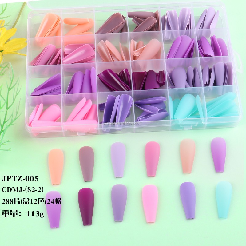 Acrylic Nails Manufacturer - High Quality Reusable Pink Nude Long Custom Press on Nails 24pcs