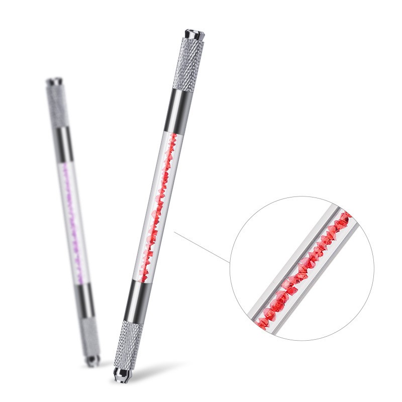 Manual Tattoo Pen Factory - Double Head Colorful Crystal Micblading Eyebrow Lips Pen
