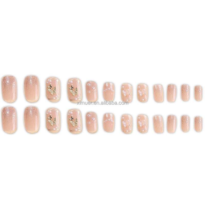 Acrylic Nails Manufacturer - High Quality Reusable Pink Nude Long Custom Press on Nails 24pcs