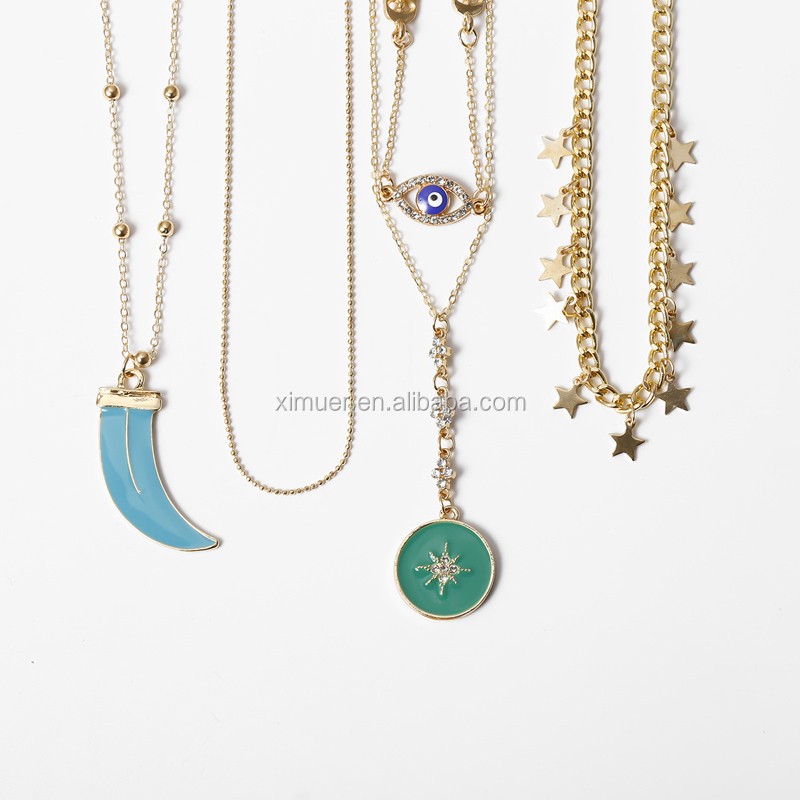 Gold Necklace Manufacturer - Hot Sale Gold Charm Necklace Multi Layer Jewelry Necklace
