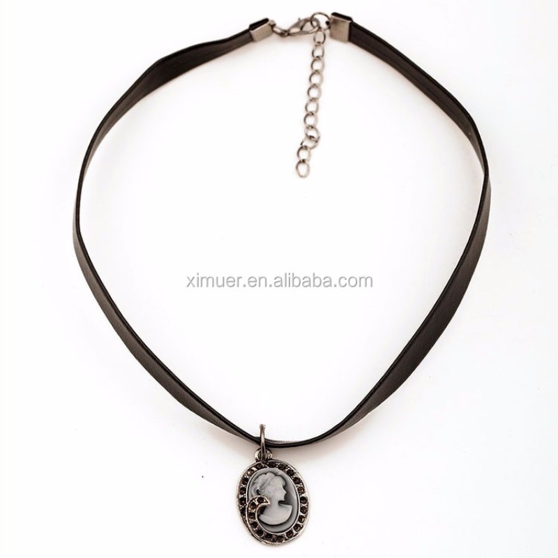 Choker Necklace Manufacturer - Hot Korea Style Latest Design Choker Cameo Pendant Necklace