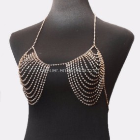 Gold Body Chain Supplier - Hottest Gold Body Chain Rhinestone Body Jewelry Lingerie