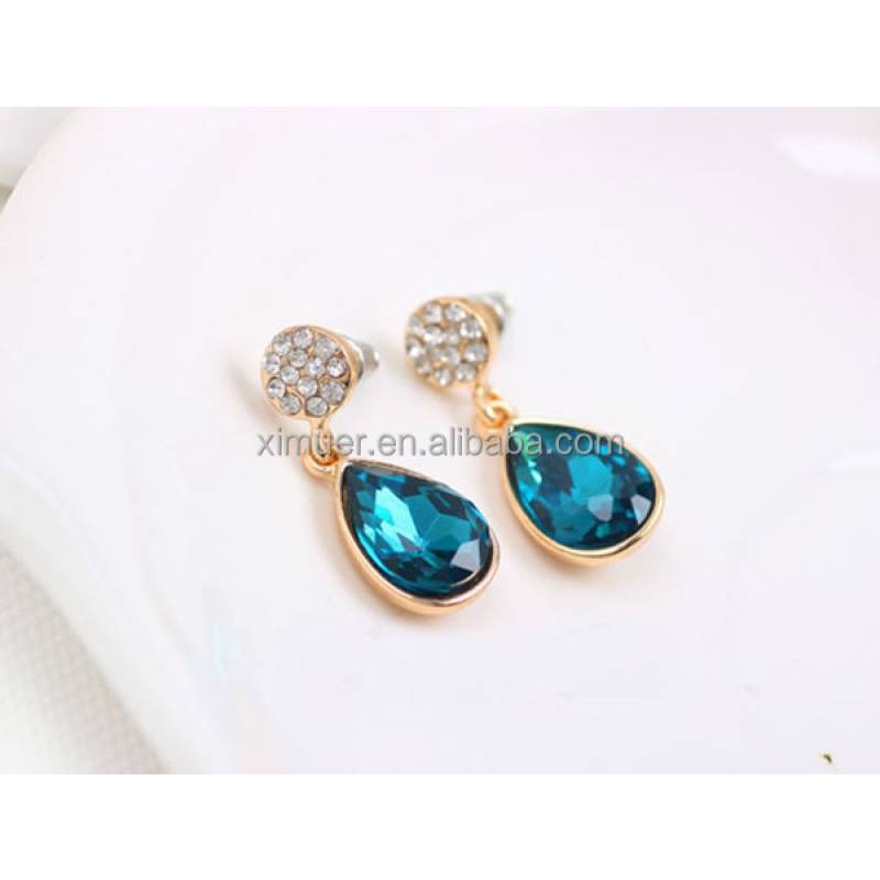 Crystal Earring Factory - New Arrival Blue Crystal Ear Ring Earring
