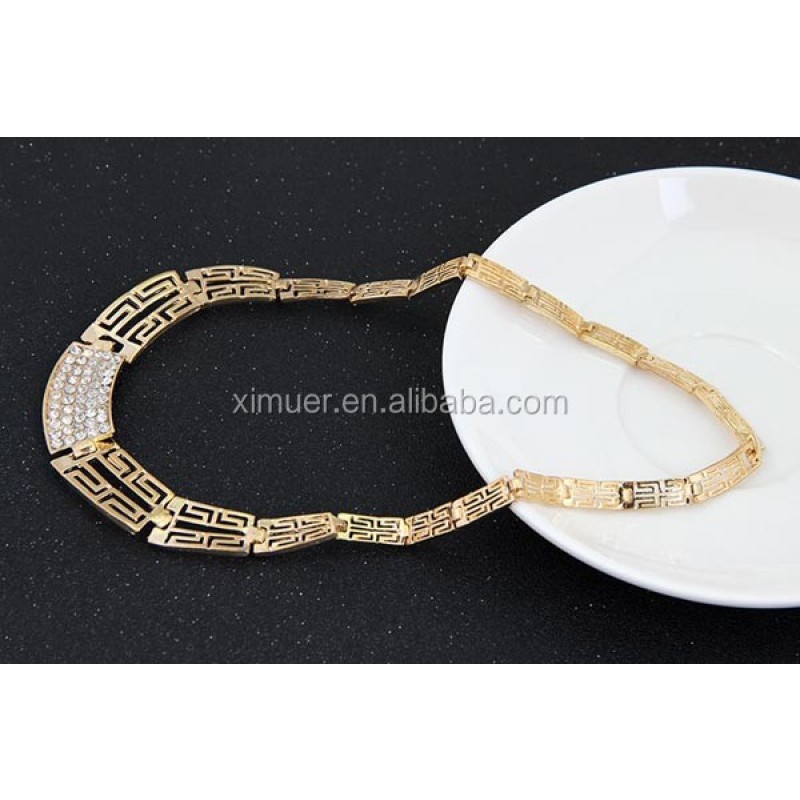 Gold Jewelry Set Supplier - Latest Dubai 18k Plated Gold Jewelry Set Indian Style