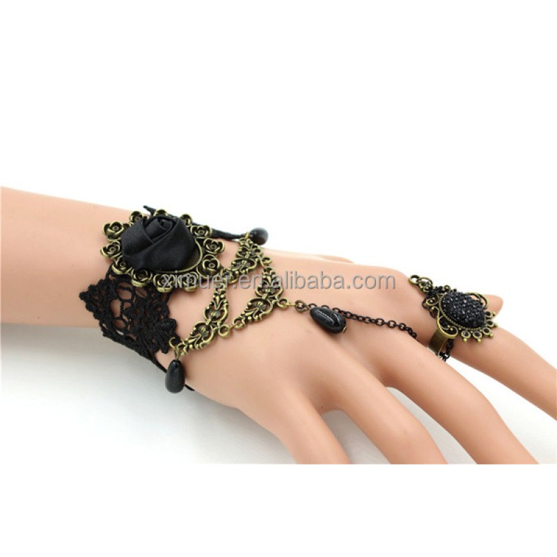 Lace Bracelet Factory - Latest Popular Women Vintage Lace Bracelet with Rings