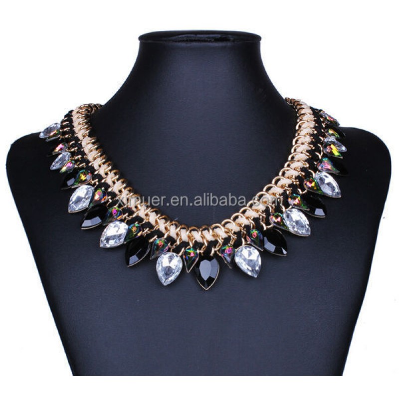Gemstone Necklace Supplier - Fashion Multicolor Gemstone Water Drop Necklace