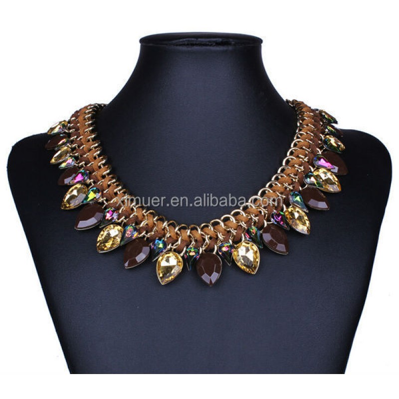 Gemstone Necklace Supplier - Fashion Multicolor Gemstone Water Drop Necklace