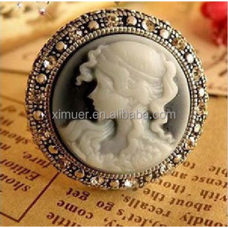 Cameo Ring Factory - Fashion Antique Gold Costume Cameo Ring