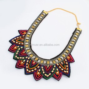 Sequins Necklace Manufacturer - Handmade Western Exaggerated Sequins Fake Collar Necklace